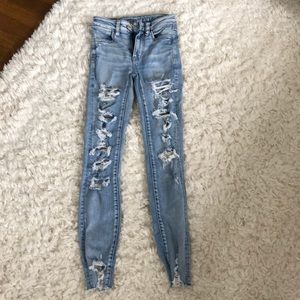 ripped blue jeans